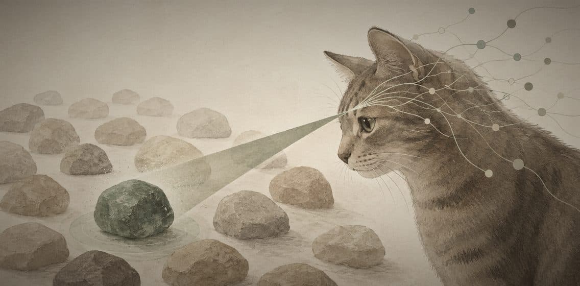 Inline editorial illustration evoking Attention: the mechanism that lets a model focus selectively.