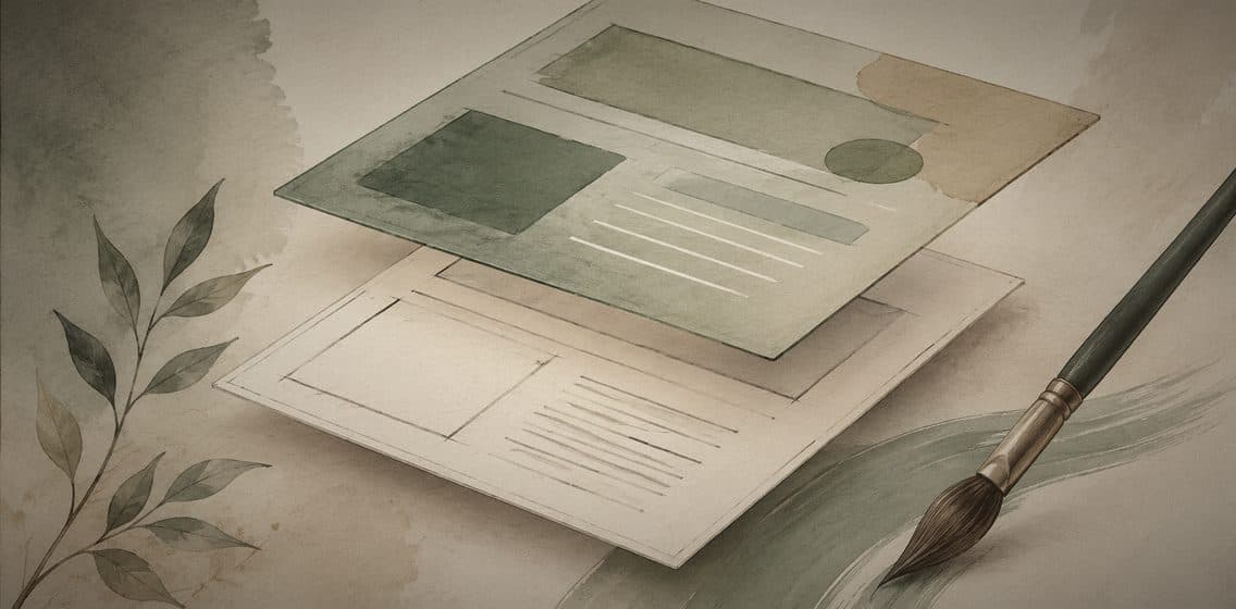 Inline editorial illustration evoking CSS: the visual layer over html.
