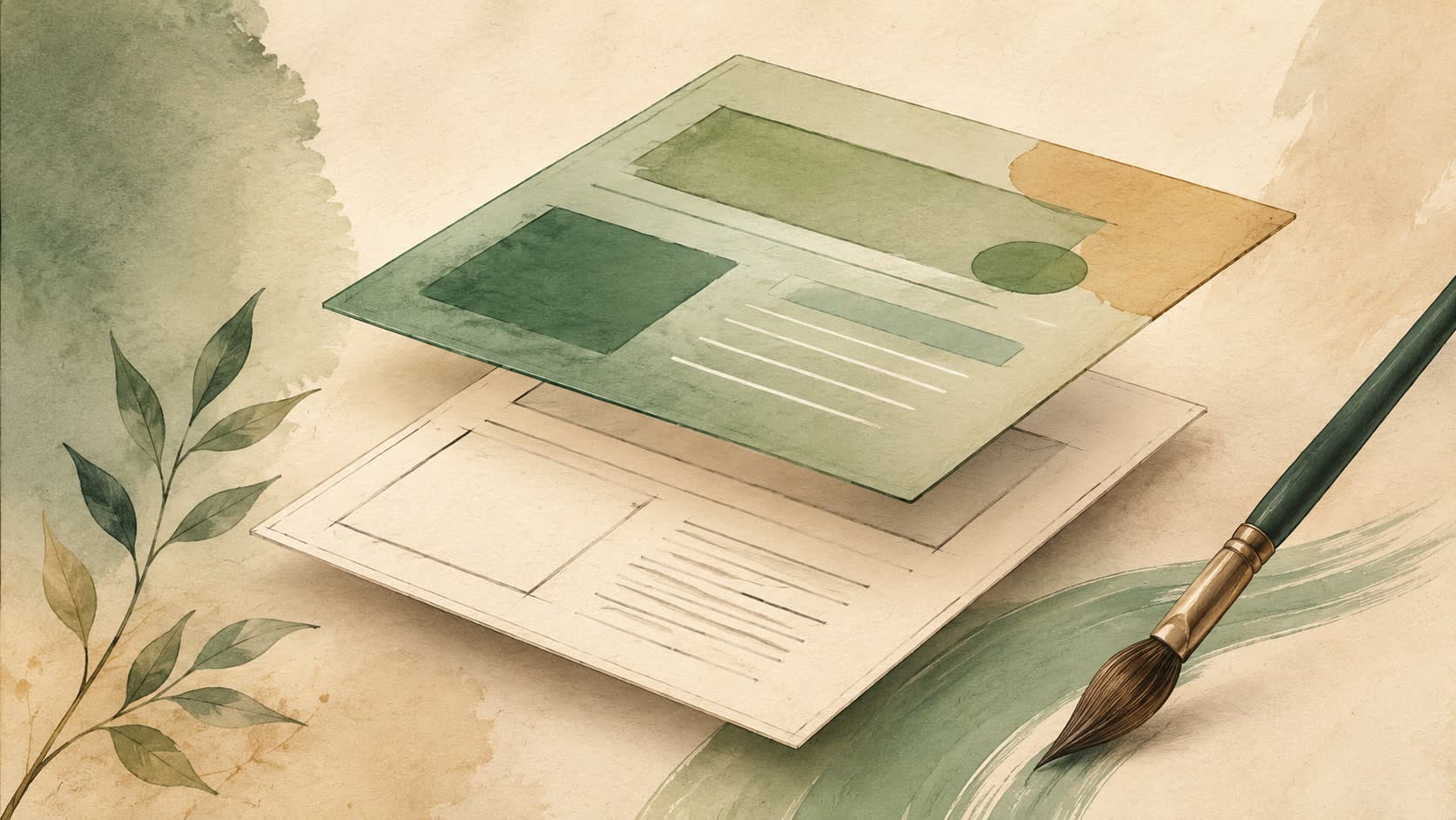 Editorial illustration representing CSS: The visual layer over HTML.