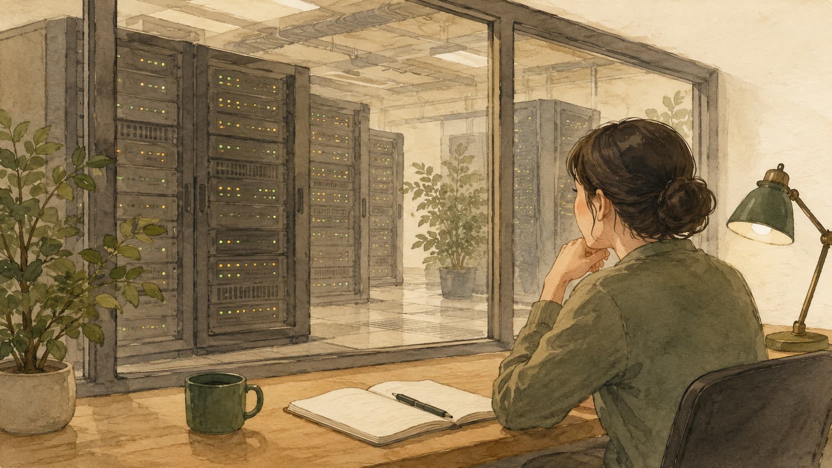 Editorial illustration representing Monitoring: Watching a system to know when it misbehaves.