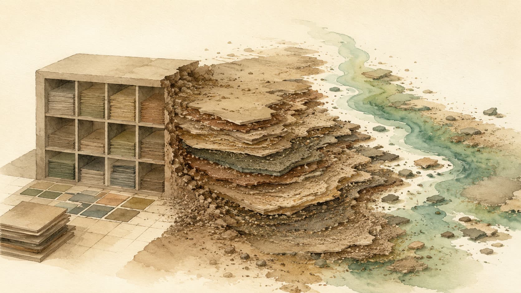 Editorial illustration representing NoSQL: Databases that drop the relational model for scale.